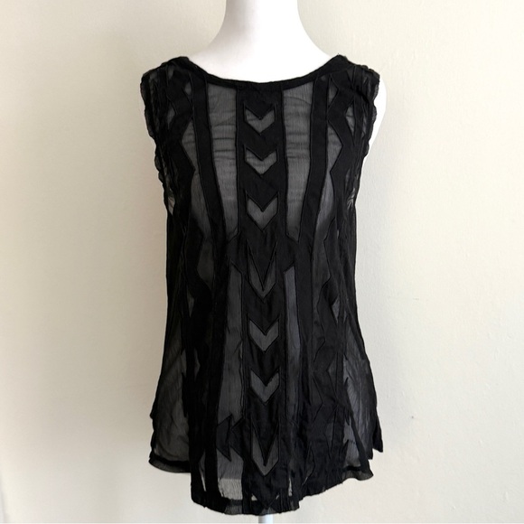 Anthropologie Element Sheer Black Sleeveless Top. Women’s Size Medium - Picture 1 of 8